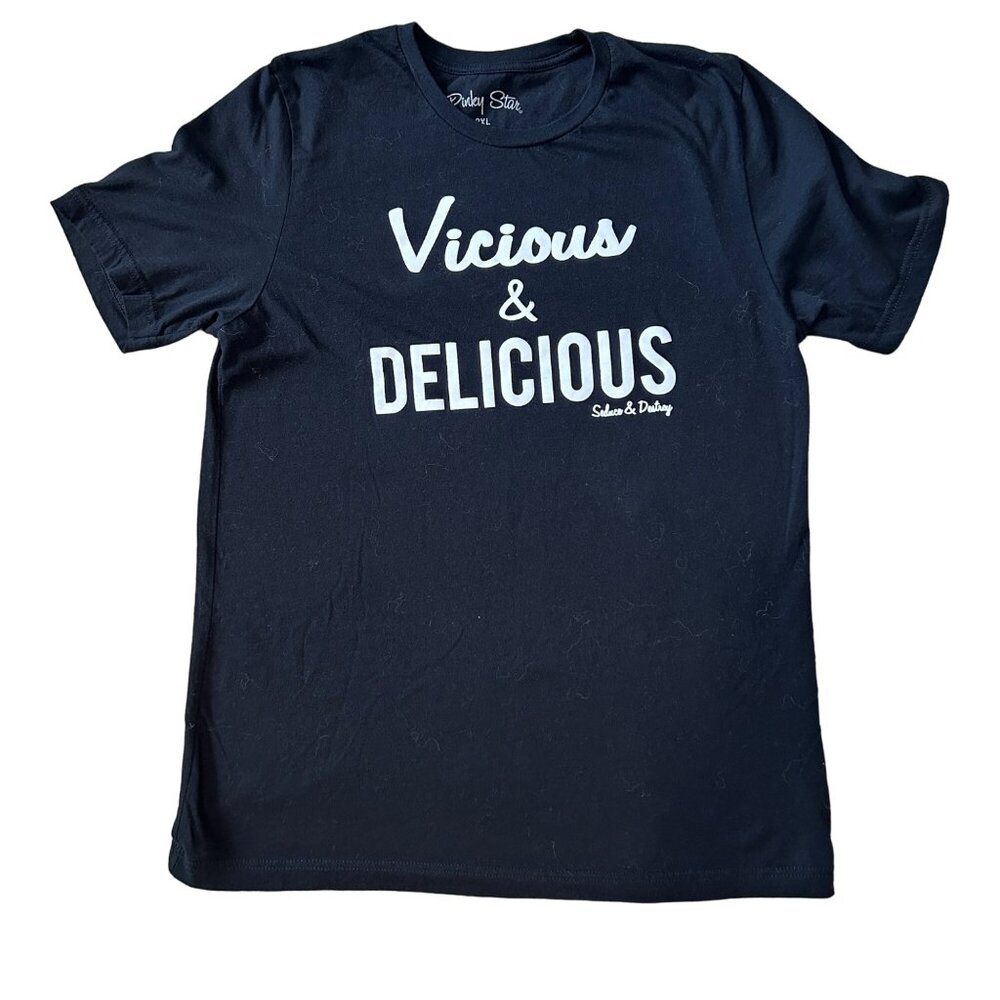 Pinky Star Black Short Sleeve Tee Vicious Delicious Puff Graphic Woman 3xl 1616